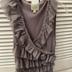 Anthro Grey Top--Size Small